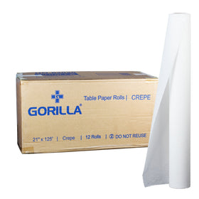 Tattoo Bed/Exam Table Paper - Crepe (12 Rolls/Case) - GORILLA PLUS Medical Products